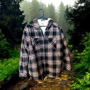 Boston Traders Black and Red Plaid Shirt Jacket